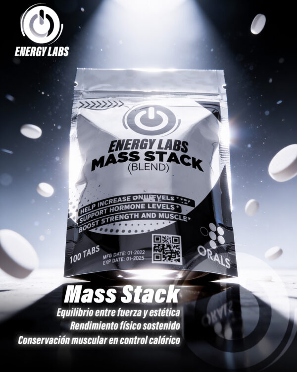 Mass Stack 100 tabletas Energy Labs - ciclo SARMs combinado en envase metálico